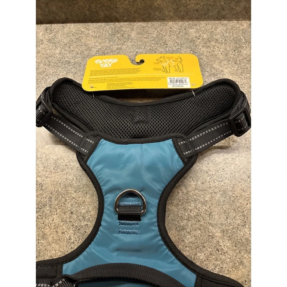 EveryYay Embrace the Pace Teal Reflective Dog Harness, 2XL/3XL Brand New